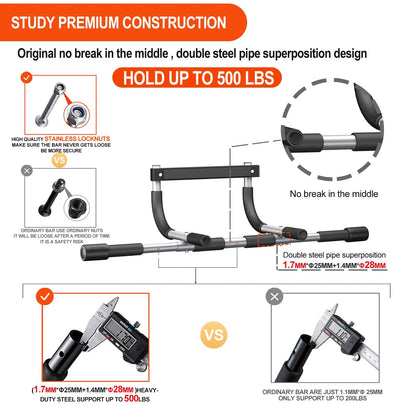 Ally Peaks Pull Up Bar for Doorway,Multiple Levels Width Adjustable Pull Up Bar Accurately Match