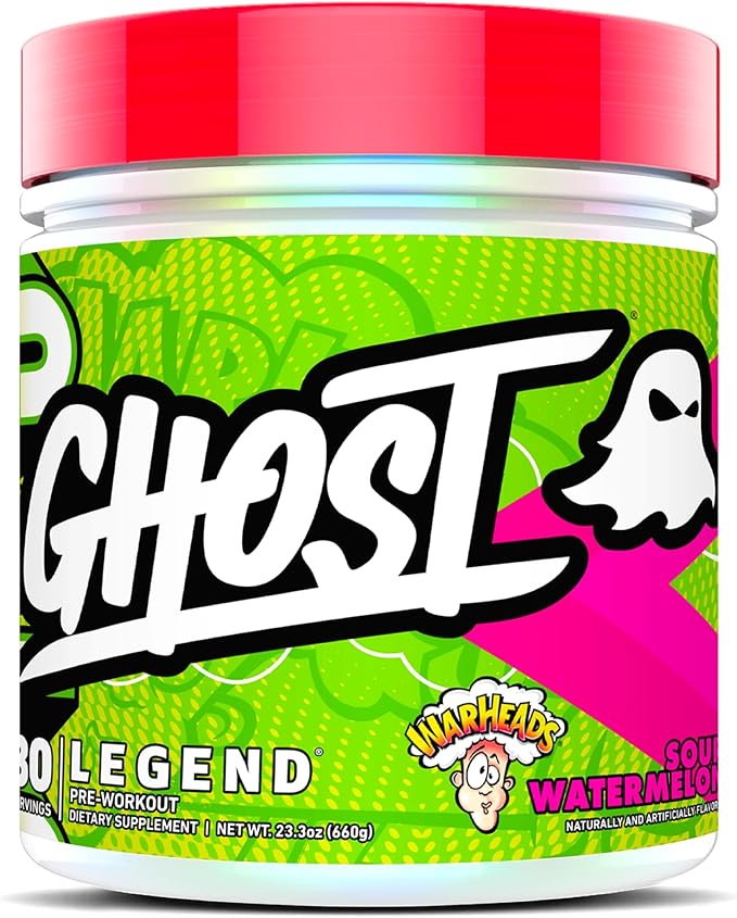 GHOST Legend Pre-Workout Powder, Warheads Sour Watermelon - 30 Servings ??Pre-Workout for Men &