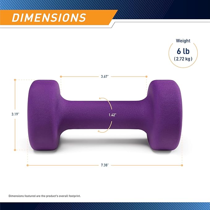 Marcy Colored Neoprene Dumbbell (Sold in Singles or Set) Hand Weights, Exercise Free Weights for