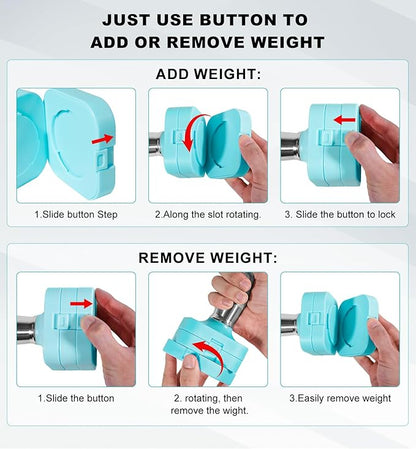 15LB 20LB 40LB 50LB Adjustable Dumbbell Set Free Weights Dumbbells Set for Women Men Hand Weights