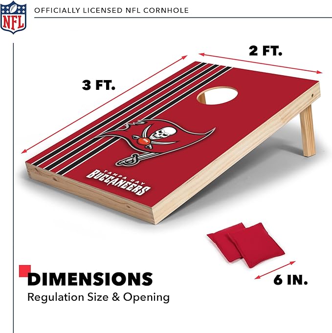 NFL 2' x 3' Solid Wood Cornhole Set with Direct Print HD Team Graphics – Great Gift for Any