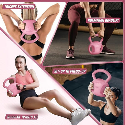 Yes4All Kettlebell, Strength Training Kettlebells for Women, Wide Multi-grip Textured Handle for