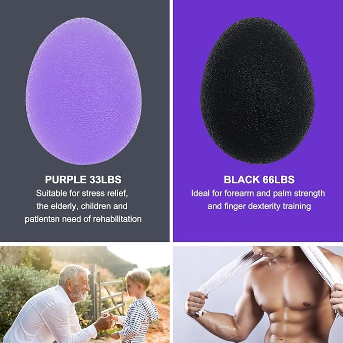 Stress Balls for Adults, Hand Exersicers for Strength, Squeeze Balls for Hand Therapy, Hand