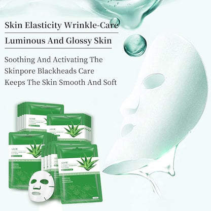 Face Masks Skincare Sheet Mask Aloe Vera Sheets Mask, Hydrating Face Masks Soothing Facial Mask for