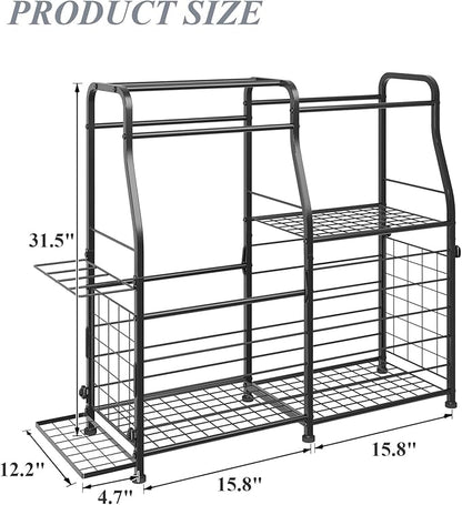 Garage Sports Equipment Organizer - Ball Storage Rack with Elastic Rope or Wire Mesh,Garage