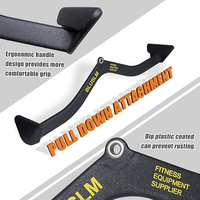 LAT Pull Down Bar for Cable Machine, LAT Pulldown Attachments T Bar V Bar Cable Attachment, Back
