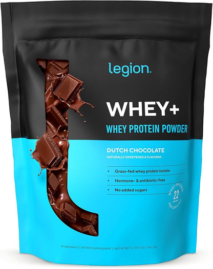 LEGION Whey+ Protein Whey Isolate from Grass Fed Cows - Whey Protein Isolate Powder Low Calorie