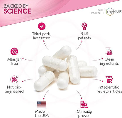 HMB Supplements for Women - Collagen Enhancer Capsules - Anti-Aging for 40 + Lean Muscle Builder