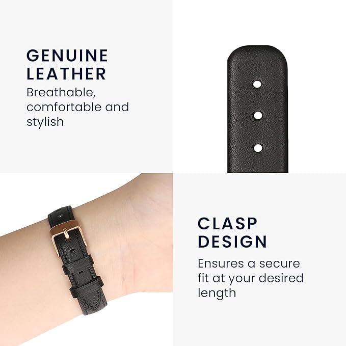 kwmobile Real Leather Watch Strap Compatible with Garmin Lily Sport - Fitness Tracker Replacement