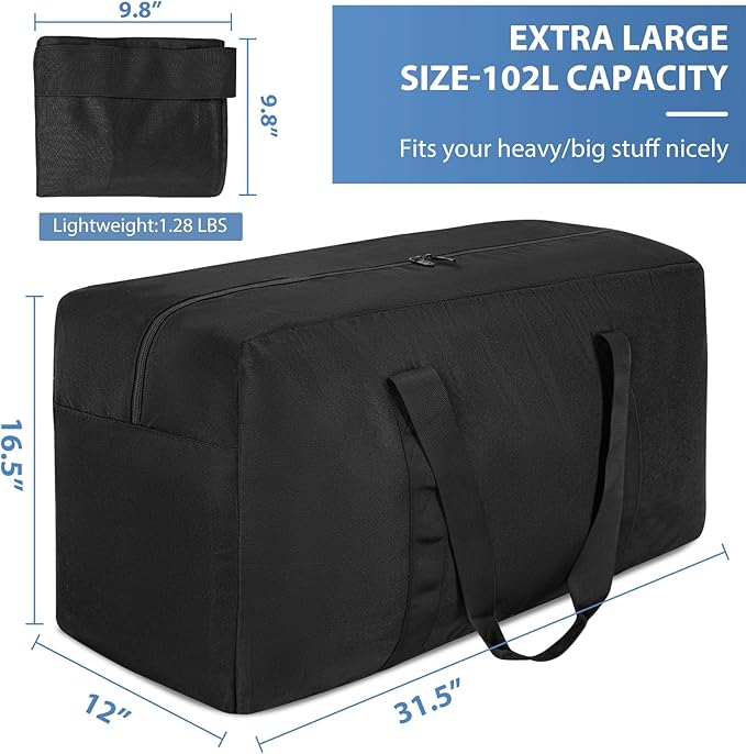 100L Large Travel Duffle Bag, Gear Bag for Men and Women, Storage Bag Ideal for Overnight Camping