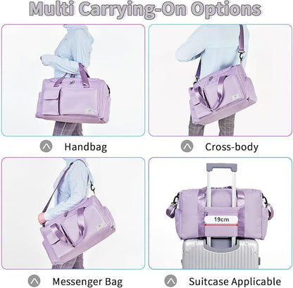 FIORETTO Women's Gym Duffle Bag with Shoes Compartment, 37L Capacity, Ideal for Travel, Gym