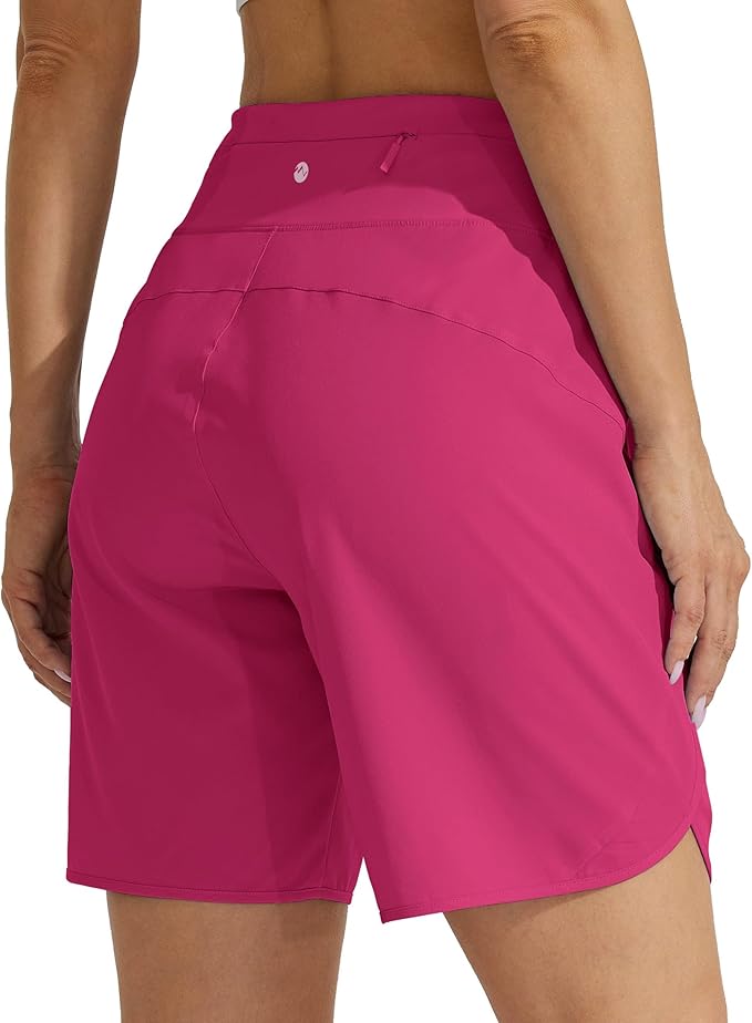 Willit Women's 7" Athletic Running Shorts Long Workout Hiking Shorts Quick Dry High Waisted Active
