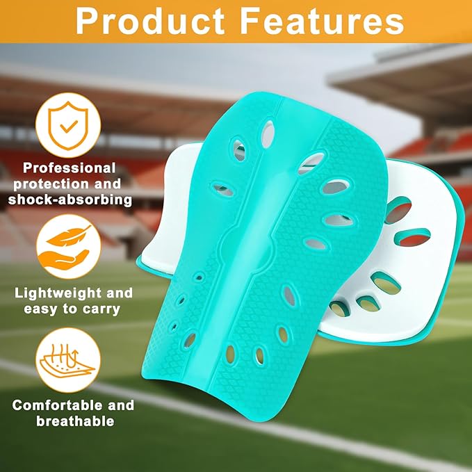 2 Pairs Shin Guards Soccer for Kids,Shin Pads Extra Lightweight Breathable Slide in Shin Guard for