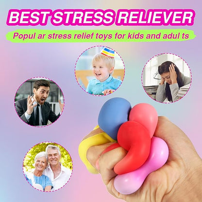 24 Pack Slow Rising Stress Cube , Dough Stress Balls Soft Fidget Squishy Toys for Anxiety Relief
