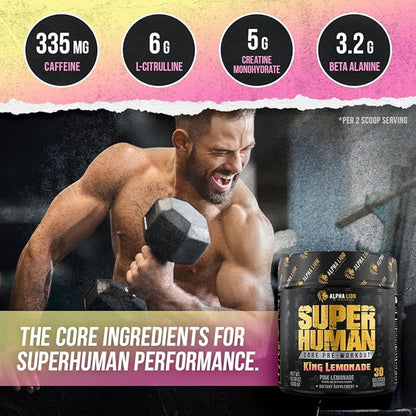 ALPHA LION Core Pre Workout with Creatine for Performance, Beta Alanine for Muscle, L-Citrulline