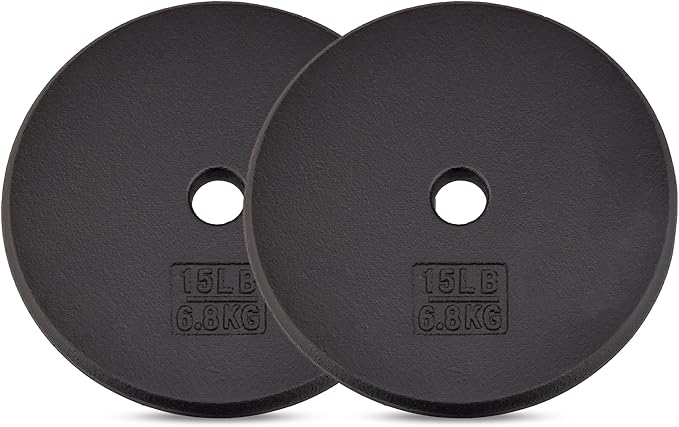 Yes4All Standard 1" Cast Iron Weight Plate - Ideal for Strength Training - Multiple Weight: 5LB to