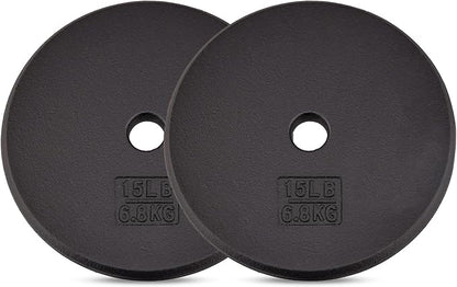 Yes4All Standard 1" Cast Iron Weight Plate - Ideal for Strength Training - Multiple Weight: 5LB to