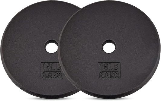 Yes4All Standard 1" Cast Iron Weight Plate - Ideal for Strength Training - Multiple Weight: 5LB to