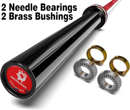7ft Olympic Barbell, Weightlifting Barbell 28mm 45lb - 500/700/1000lbs Capacity with Smooth