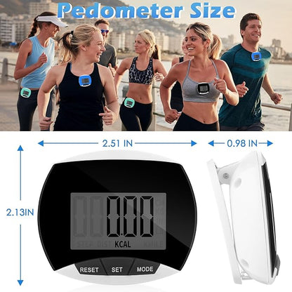 9 Pcs Simple Pedometers Bulk for Walking Steps and Miles Walking Step Counters with Calories Burned