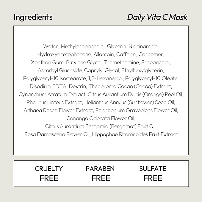 LAPCOS Vita C Sheet Mask, Daily Face Mask with Vitamin C to Renew Skin, Korean Beauty Favorite