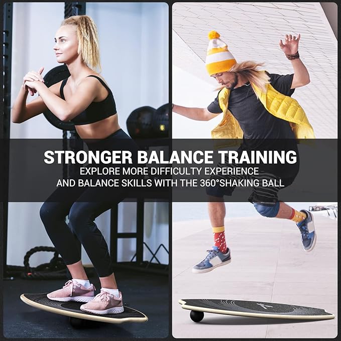Sportneer Balance Board - 7 Modes Wobble Board with Adjustable Stoppers - Exercise Balancing