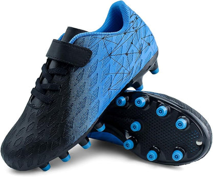 brooman Kids Firm Ground Soccer Cleats Boys Girls Athletic Outdoor Football Shoes