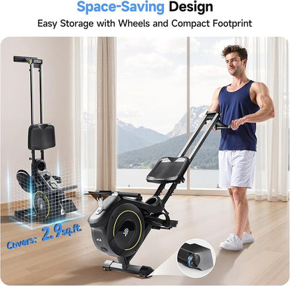 Rowing Machine for Home, 350 LB Capacity, 16-Level Silent Resistance, Magnetic Rowing Machines for