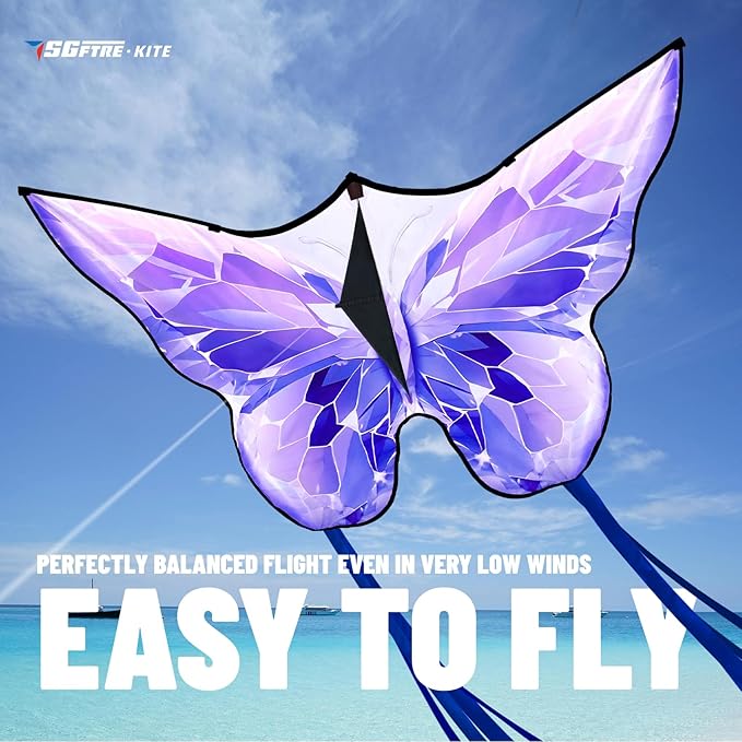 Golden Butterfly Design Kites ，Outdoor Work Colorful Kite Long Tails，Easy to Fly ，Outdoor Flying