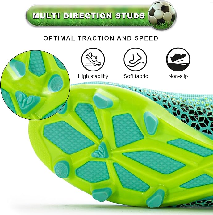 RUNIC Kids Soccer Cleats for Boys and Girls - Small and Big Kid Athletic Outdoor Football Shoes