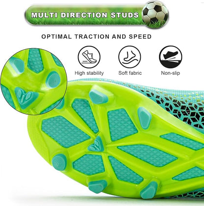 RUNIC Kids Soccer Cleats for Boys and Girls - Small and Big Kid Athletic Outdoor Football Shoes