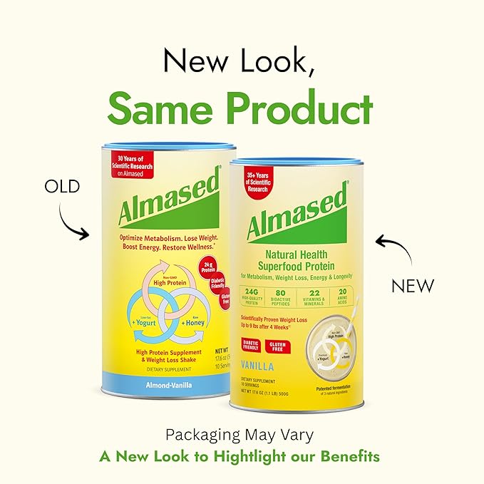 Almased Protein Powder for Weight Loss Kit for Men & Women, Natural Meal Replacement Shake for