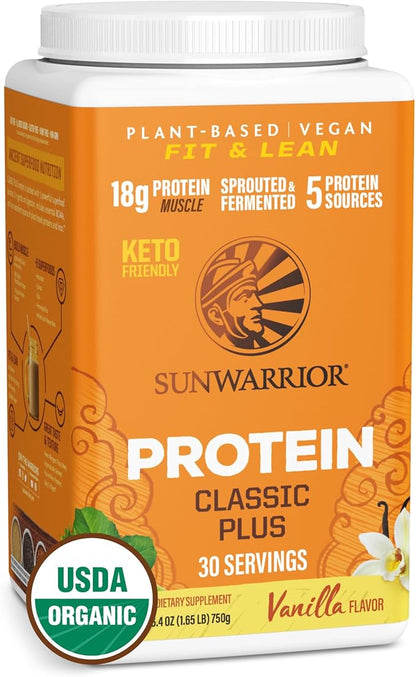 Clean Vegan Protein Powder Vanilla | Organic Protein Powder Plant Based Formula with 5 Superfood
