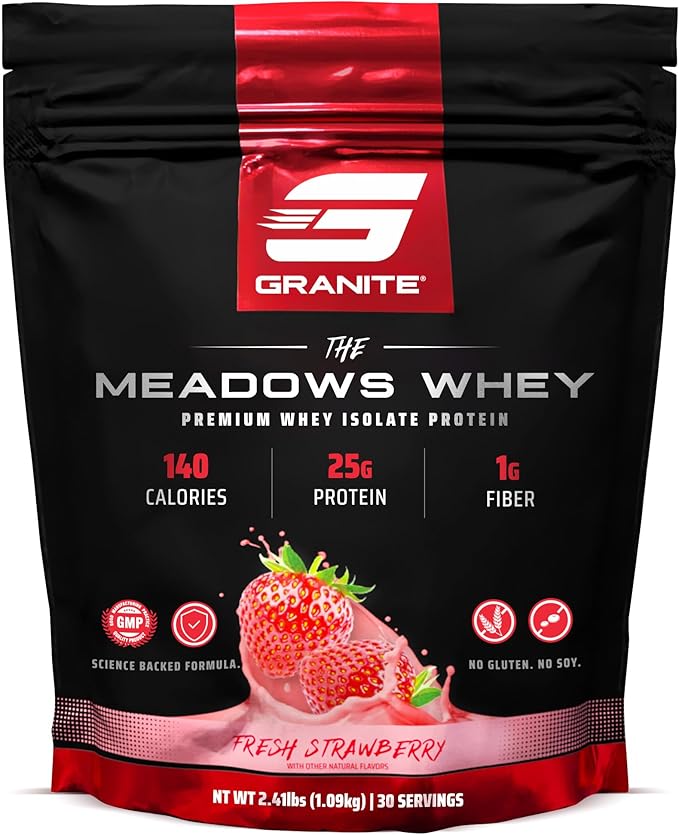 Granite Supplements The Meadows Whey Protein Isolate Protein Powder for Lean Muscle with 150