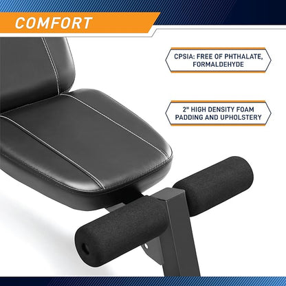 Marcy Multi-Position Adjustable Utility Bench for Home Gym Weightlifting and Strength Training