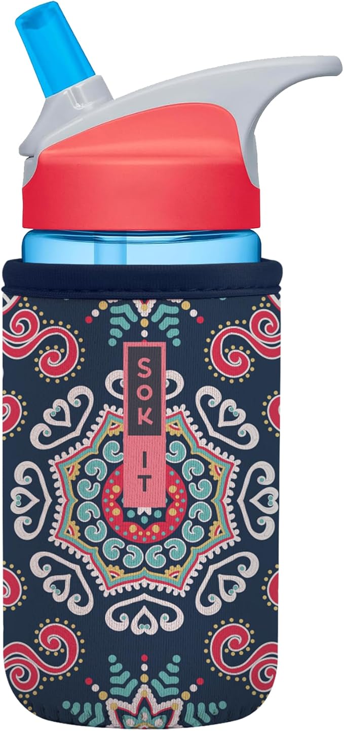 Sok It BotlSok Water Bottle Sleeve Insulated Neoprene Cover (Floral Burst, Fits 12oz CamelBak or