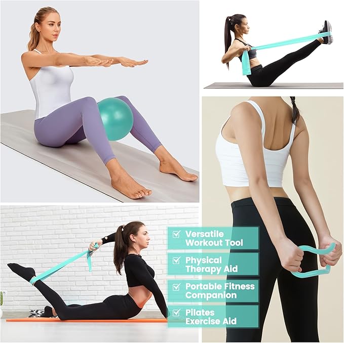 Home Pilates Essentials Kit for Women,Pilates Equipment Set with 9 Inch Yoga Ball,Figure 8