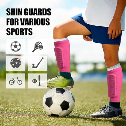 Soccer Shin Guards for Kids Youth Adults, Shin Guard Soccer Sleeves for 2-18 Years Old Boys Girls