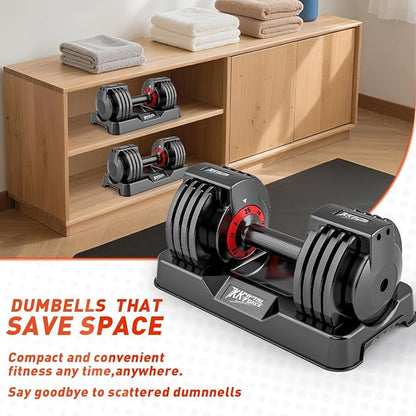 25/55lbs Adjustable Dumbbells Set, Dumbbells with Anti-Slip Metal Handle for Exercise & Fitness