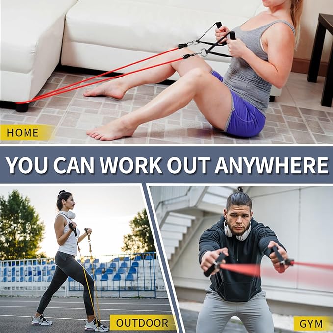 WHATAFIT Resistance Bands, Exercise Bands，Resistance Bands for Working Out, Work Out Bands with