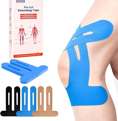 IEADEN Precut Kinesiology Tape for Knees, 20 Pcs - Knee Support & Stability, Knee Pain Relief