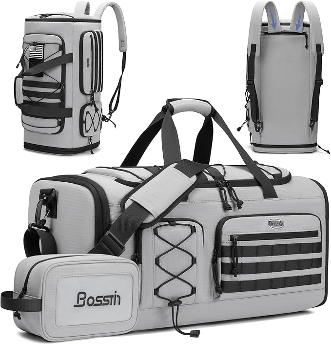 Bosstin Gym Bag for Men & Women,45L Travel Duffle Sports Duffel Bag Gym Weekender Overnight