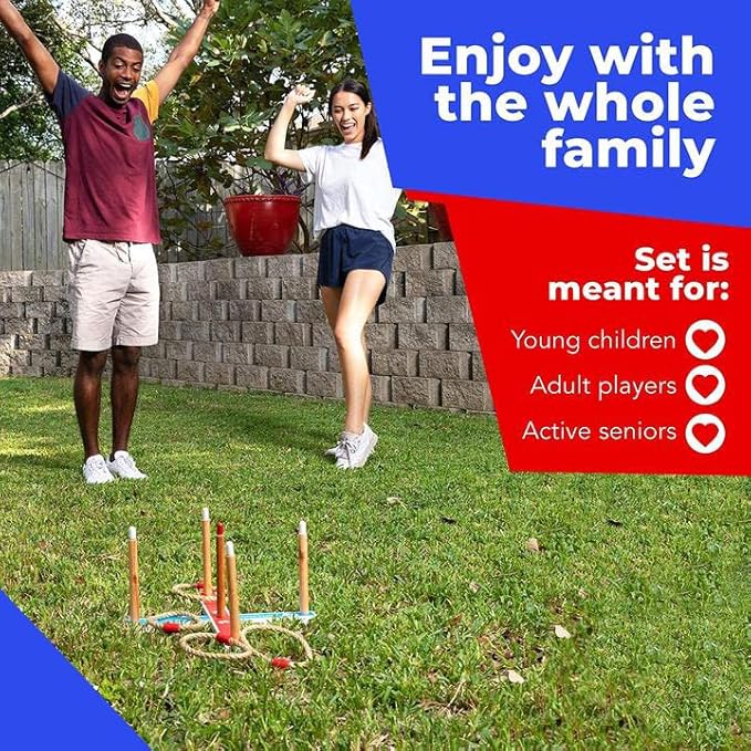 Elite Sportz Ring Toss Games for Kids - Outdoor Yard Game for Adults & Family - Backyard Toys