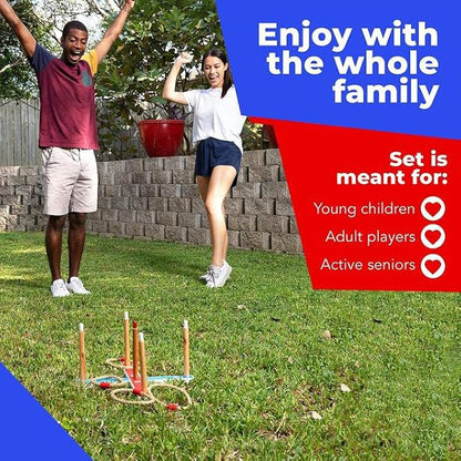 Elite Sportz Ring Toss Games for Kids - Outdoor Yard Game for Adults & Family - Backyard Toys