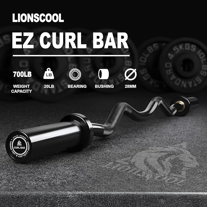 LIONSCOOL Premium 4ft/4.9ft/6ft Barbell for Strength Training and Olympic Weightlifting, 2 Inch Bar