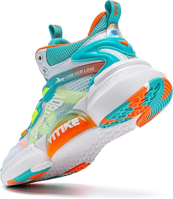 JMFCHI Kids Basketball Shoes High-top Sports Shoes Sneakers Durable Lace-up Non-Slip Running Shoes
