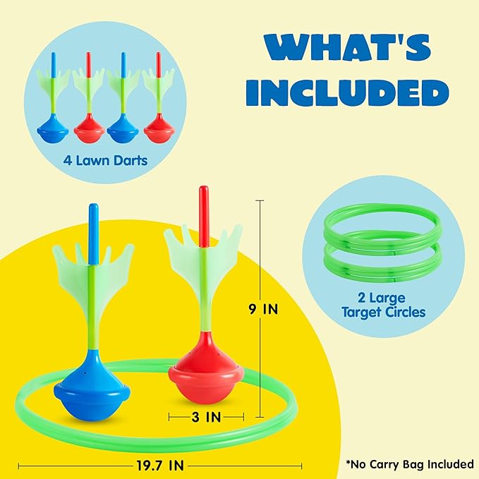JOYIN Lawn Darts Game Set for Kids and Adults - Glow in The Dark Outdoor Lawn Games for Adults and
