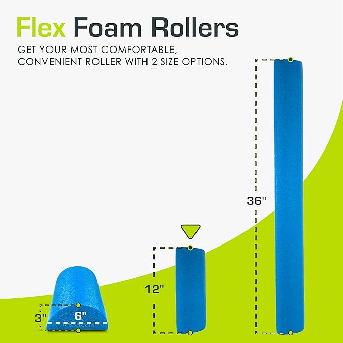 ProsourceFit Flex Foam Rollers for Muscle Massage, Physical Therapy, Core & Balance Exercises