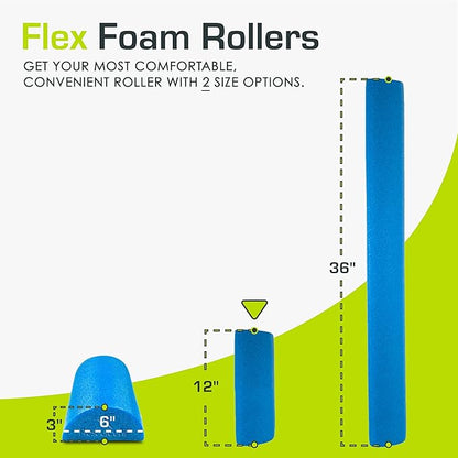ProsourceFit Flex Foam Rollers for Muscle Massage, Physical Therapy, Core & Balance Exercises