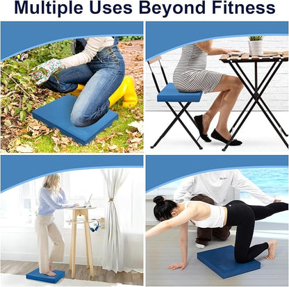 StrongTek Extra Wide Foam Balance Pad for Physical Therapy, 19" X 15.8" X 2.4", High-Density TPE